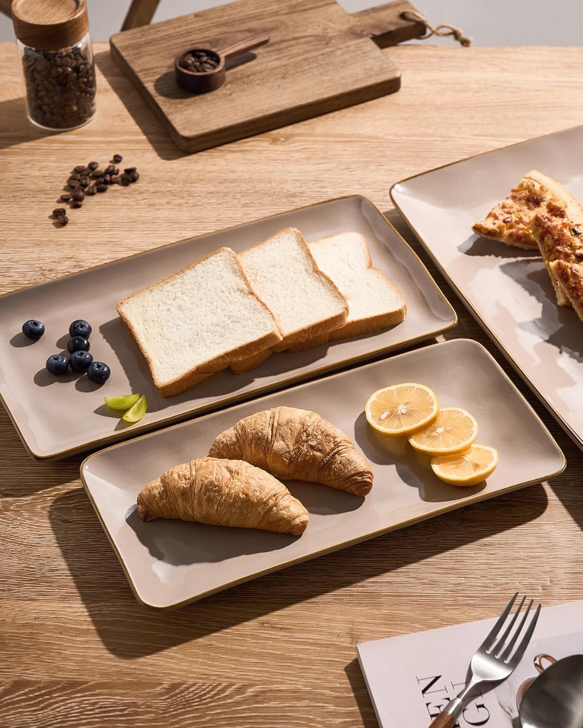 famiware Serving Platter, Rectangular 15.67/14.1/12.6 inch Serving Dishes for Entertaining
