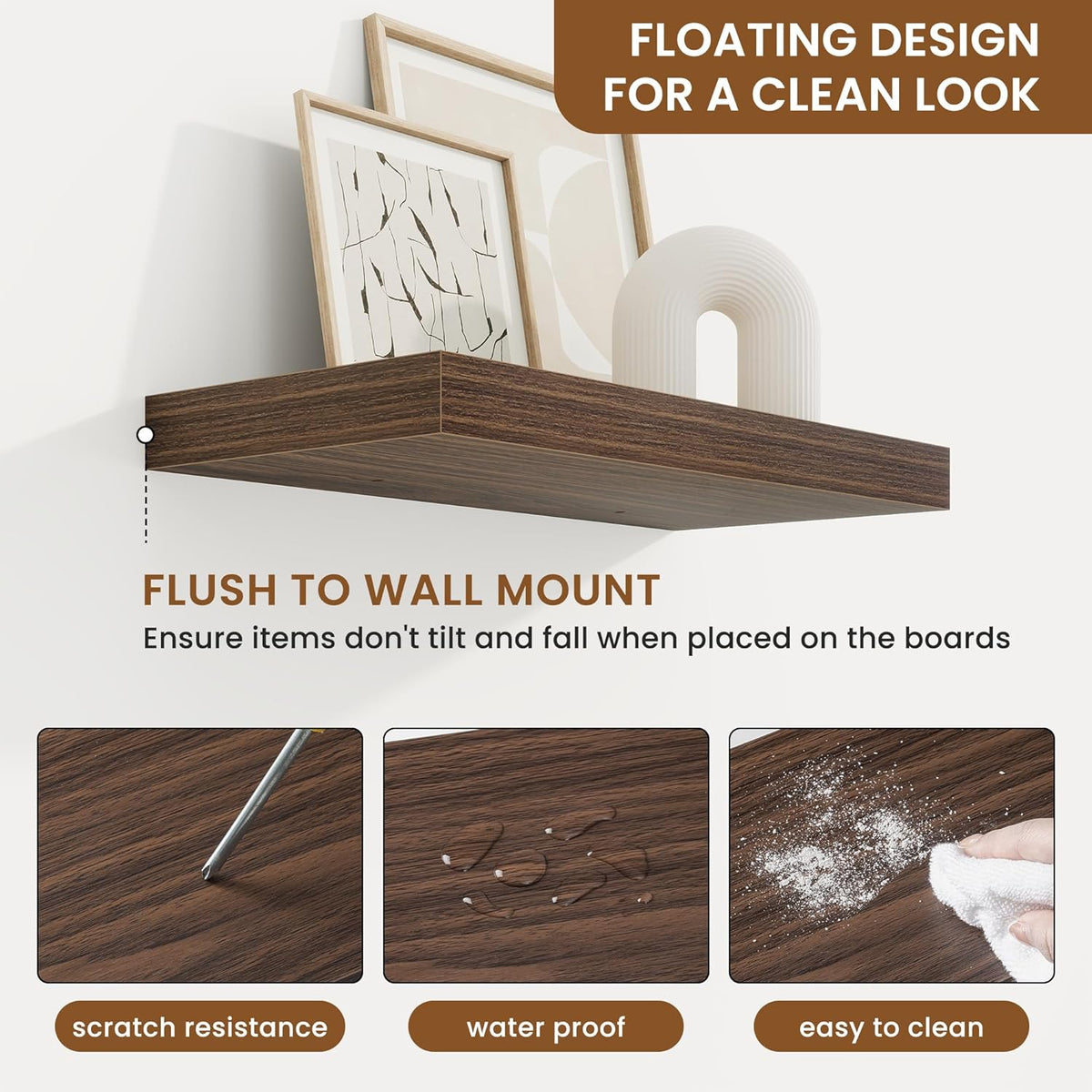 fuqing Floating Shelves for Wall, Bathroom Shelf Wall Mounted for Storage, Shelves with Invisible