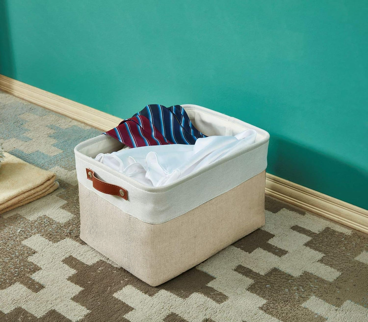 DECOMOMO Storage Bins Fabric Storage Baskets for Shelves, Linen Closet Organization Toys Nursery