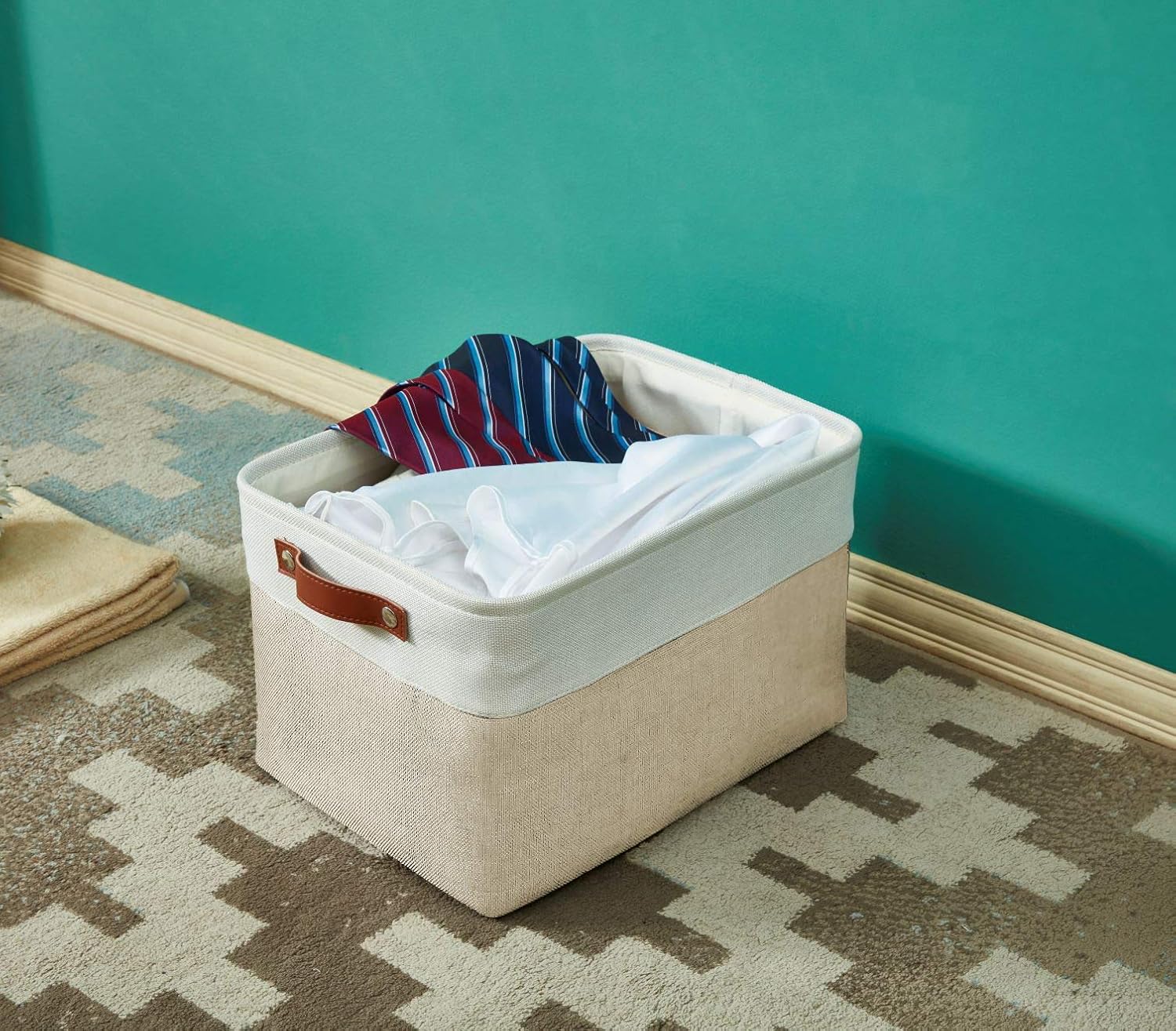 DECOMOMO Storage Bins Fabric Storage Baskets for Shelves, Linen Closet Organization Toys Nursery