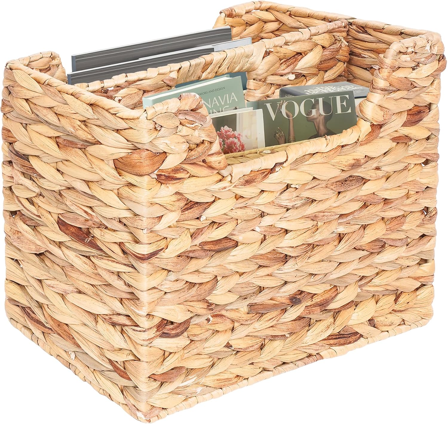 Magazines Holder - Wicker Magazine Rack, Handwoven Magazine Holders for Bathroom, Magazine