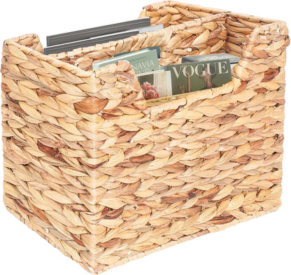 Magazines Holder - Wicker Magazine Rack, Handwoven Magazine Holders for Bathroom, Magazine