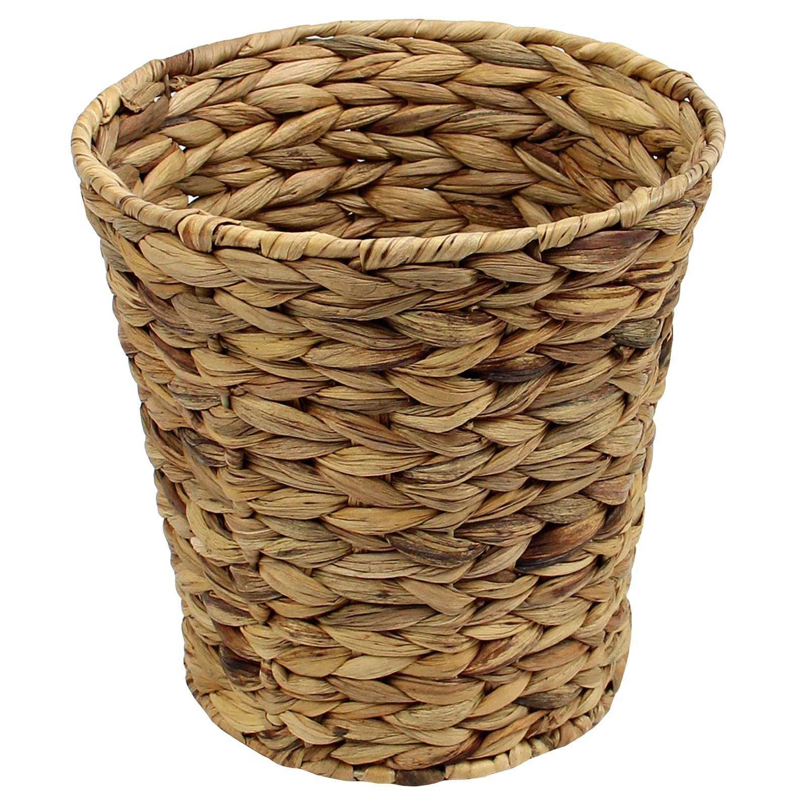 Casaphoria Round Water Hyacinth Garbage Baskets for Storage Natural Woven Hyacinth Laundry Rubbish