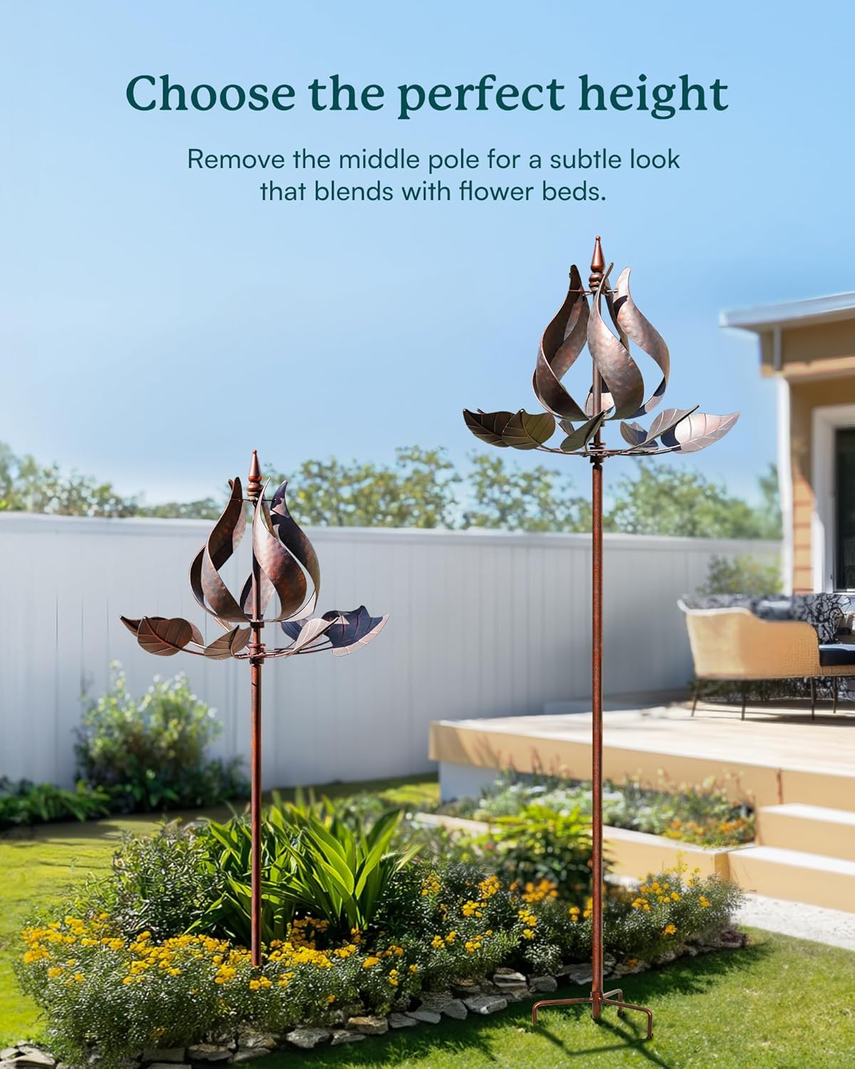 Wind Spinners Outdoor - Large Tulip Metal Wind Spinners with Stake, Garden Windmill Yard Spinner