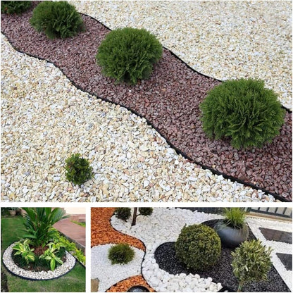 2 Inch Tall No Dig Durable Garden Landscape Edging Kit, Black Plastic Lawn Border with 48pcs