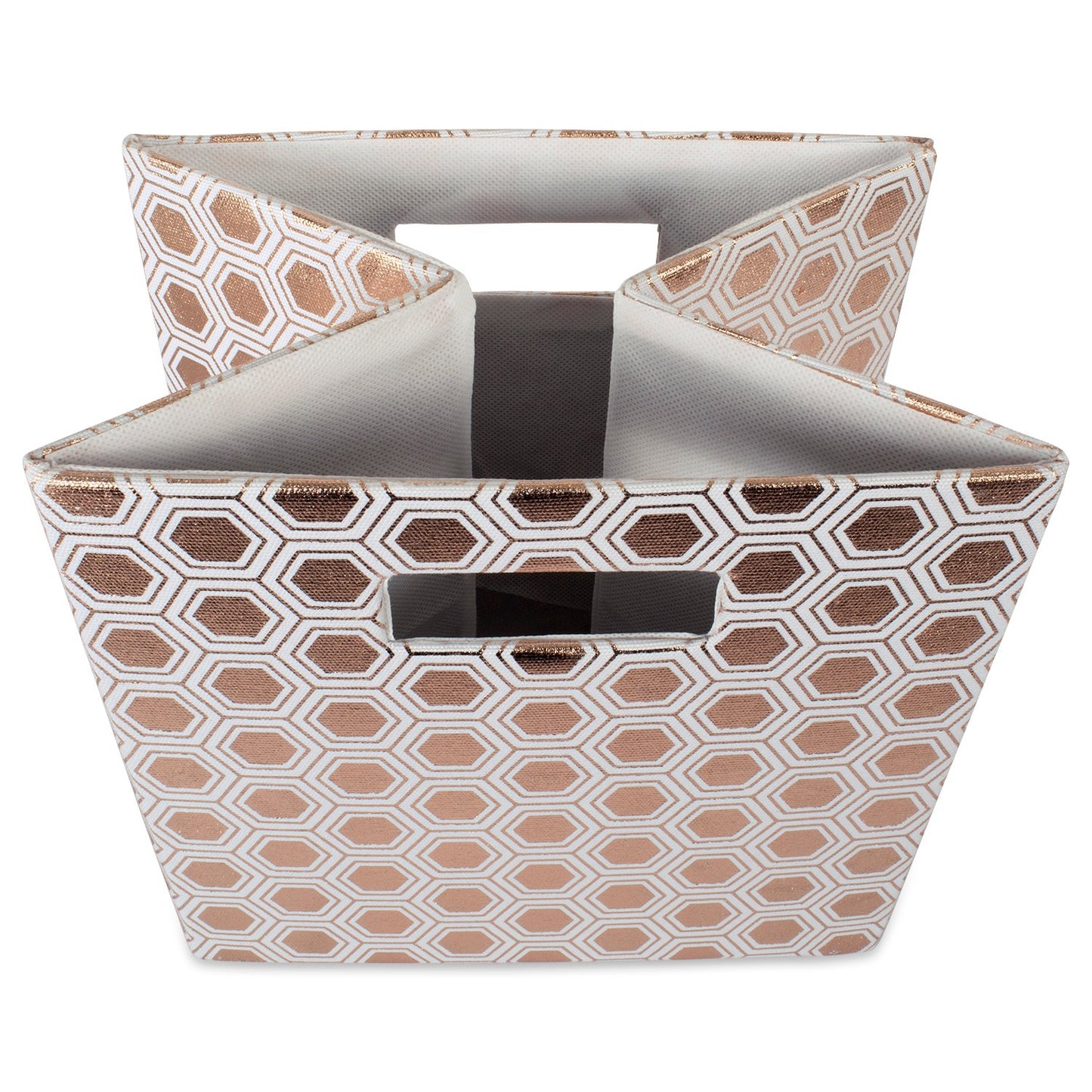 DII Collapsible Polyester Storage Cube, Honeycomb, Copper, Small