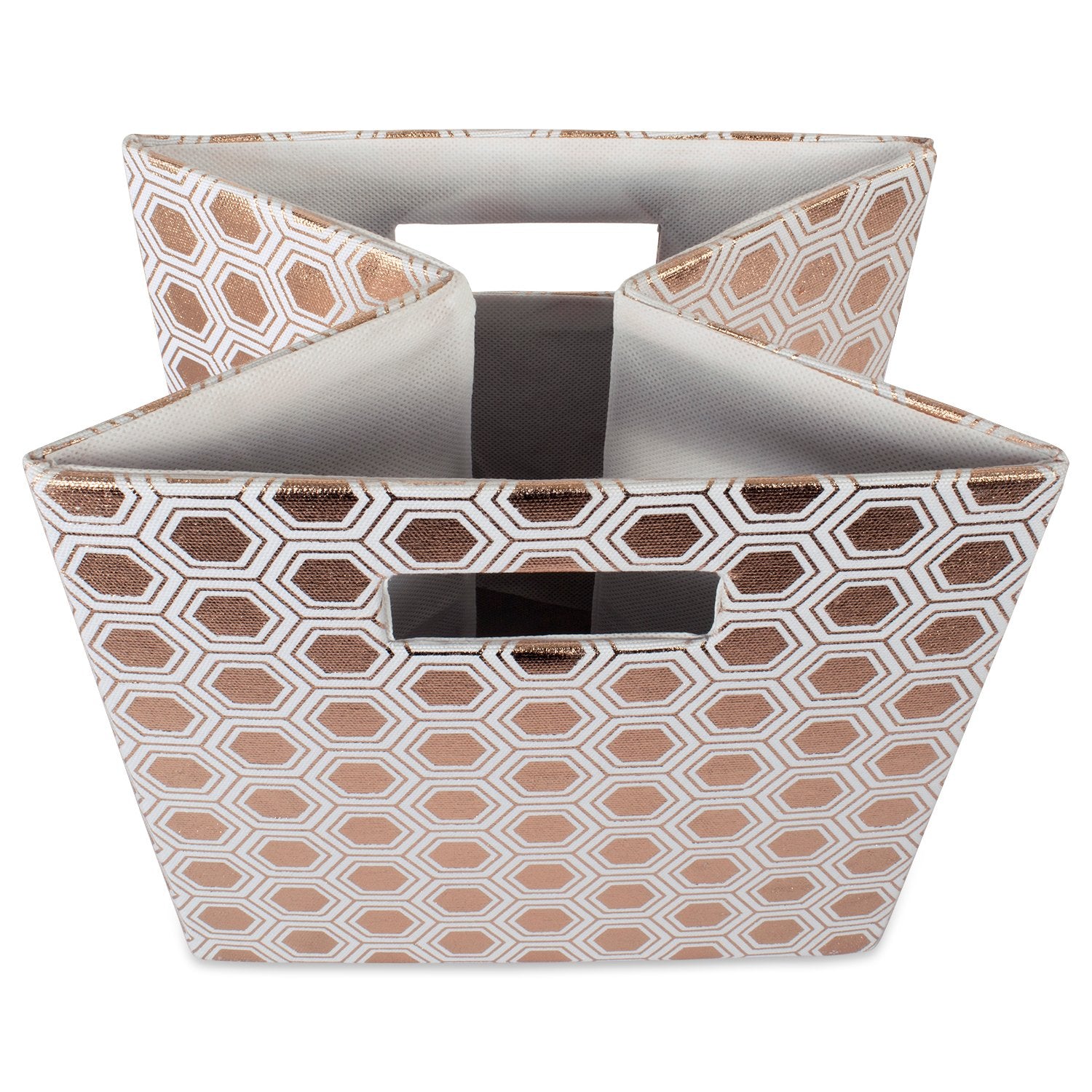 DII Collapsible Polyester Storage Cube, Honeycomb, Copper, Small