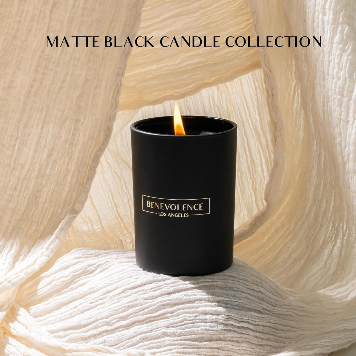 Benevolence LA Charcoal Scented Candle | Soy Candles, Black Candle for Home | Gifts for Women and