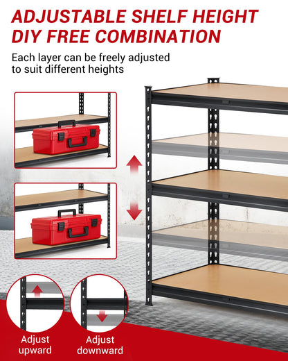 Garvee 3Tier Adjustable Garage Shelving Units, 1320 Lbs Heavy Duty Metal Utility Rack Shelf, 48" W