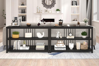 FOLUBAN Entryway Table, Modern Sofa Console Table with 3 Tier Storage Shelf for Living Room Hallway