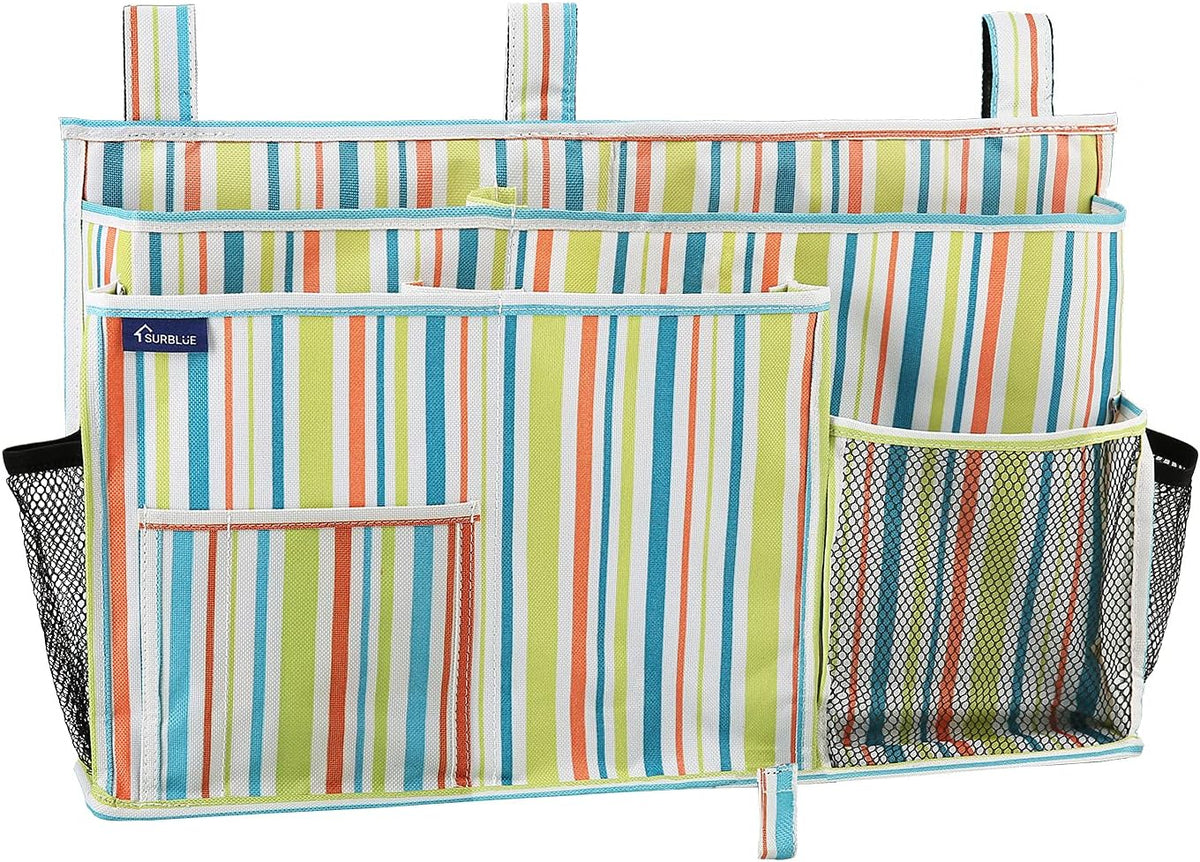 Surblue Bedside Caddy Hanging Bed Organizer Storage Bag Pocket for Bunk and Hospital Beds, College