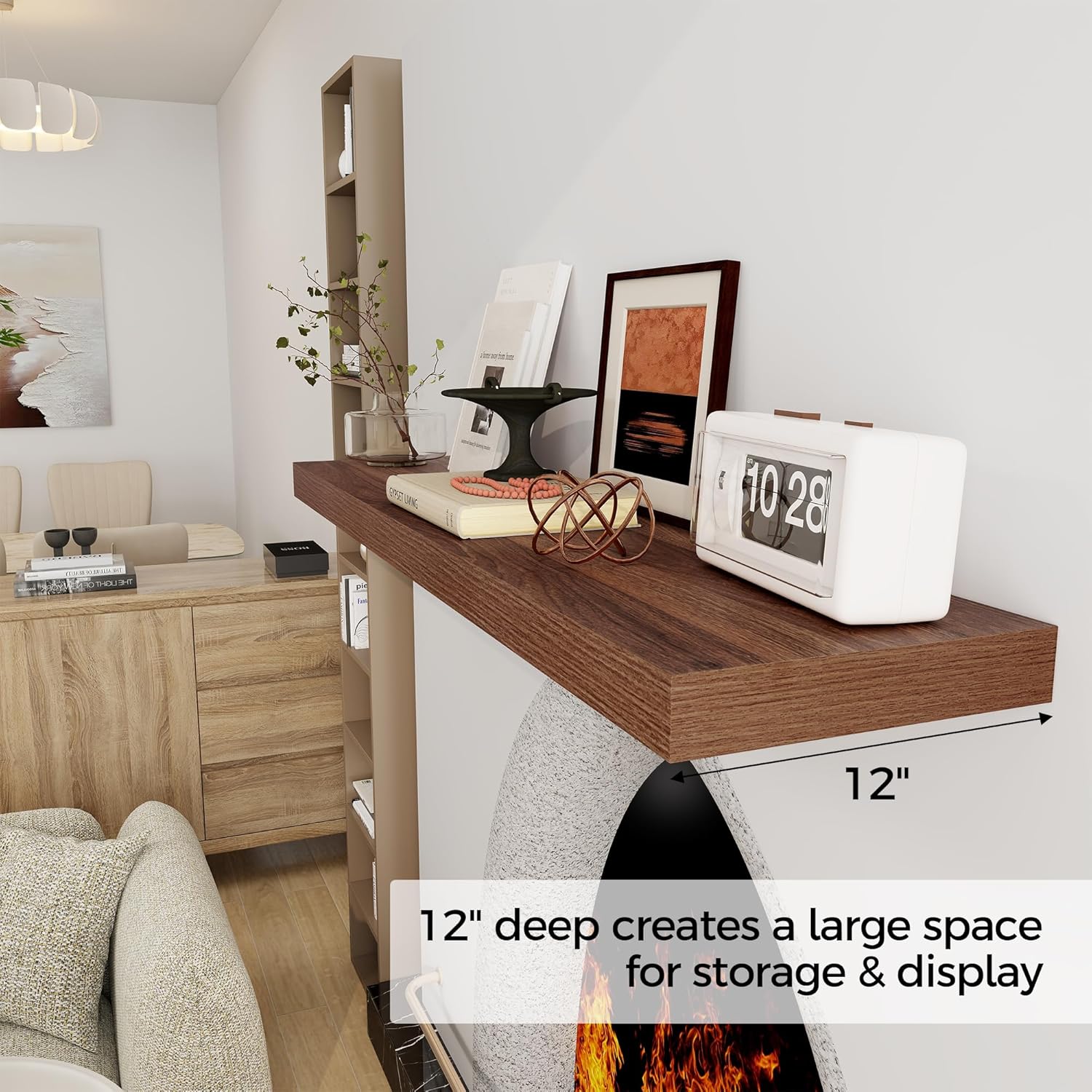 Floating Shelves 48 Inch Long, 12 Inch Deep Floating Shelves for Wall, 48 x 12 Large Wall Shelves