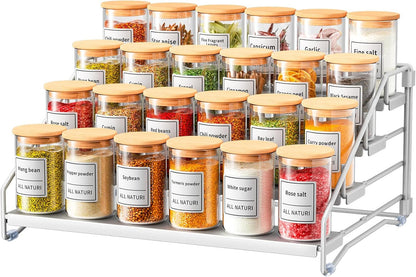 RCHYFEED 4 Tier Spice Rack Organizer, Spice Organization for Cabinet,Pantry, Countertop,Tiered