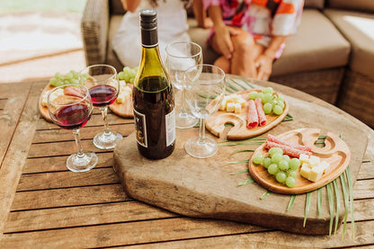 PICNIC TIME TOSCANA -Wine Appetizer Plates, Cocktail Plate with Glass Holder, Cheese Board with