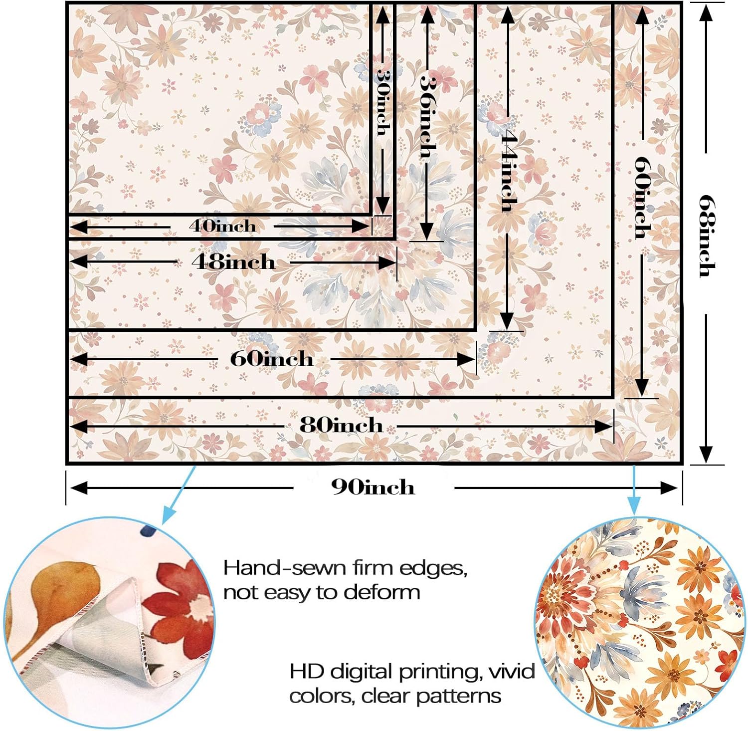 Fowocu Boho Floral Mandala Tapestry Wall Hanging Watercolor Bohemian Flower Medallion Tapestry