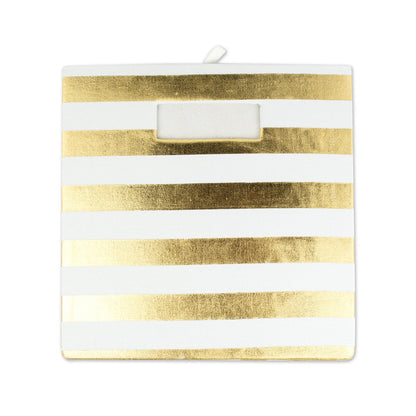 DII Polyester Cube Storage Collection Hard Sided Collapsible, 11x11x11, Gold
