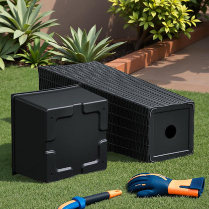 Devoko Resin Tall Planters for Outdoor Plants Set of 2, Large Taper Outdoor Planter Pots with 4