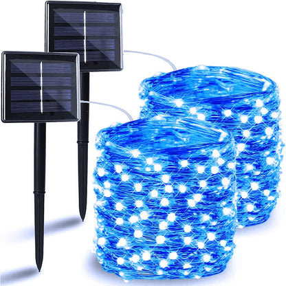 Solar String Lights Outdoor, 2-Pack 144FT 400 LED Solar Christmas Twinkle Lights Outside Waterproof