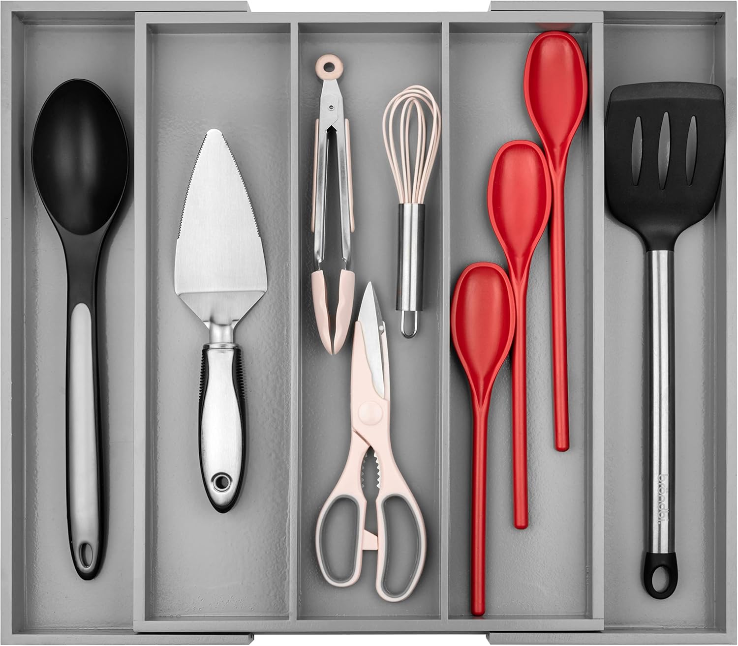 Purawood Kitchen Drawer Organizer - Expandable Utensil Drawer Organizer for Kitchen, Cutlery Tray &