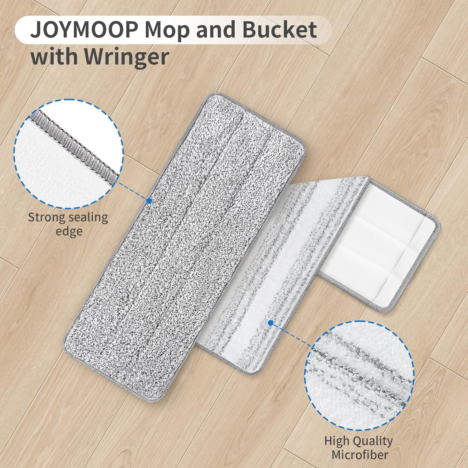 10Pcs Joymoop Mop Replacement Pads, 13 * 4.9'' Universal Mop Pads Mop Head Refills Washable Wet