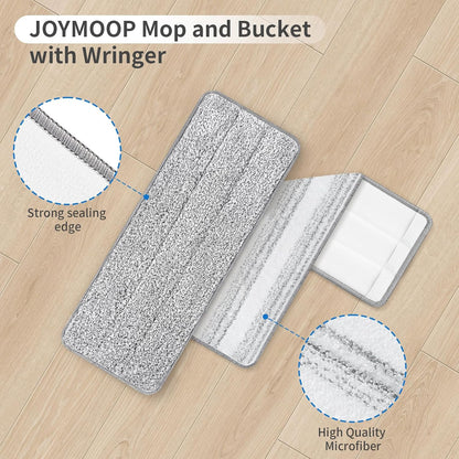 10Pcs Joymoop Mop Replacement Pads, 15 * 4.9'' Universal Mop Pads Mop Head Refills Washable Wet