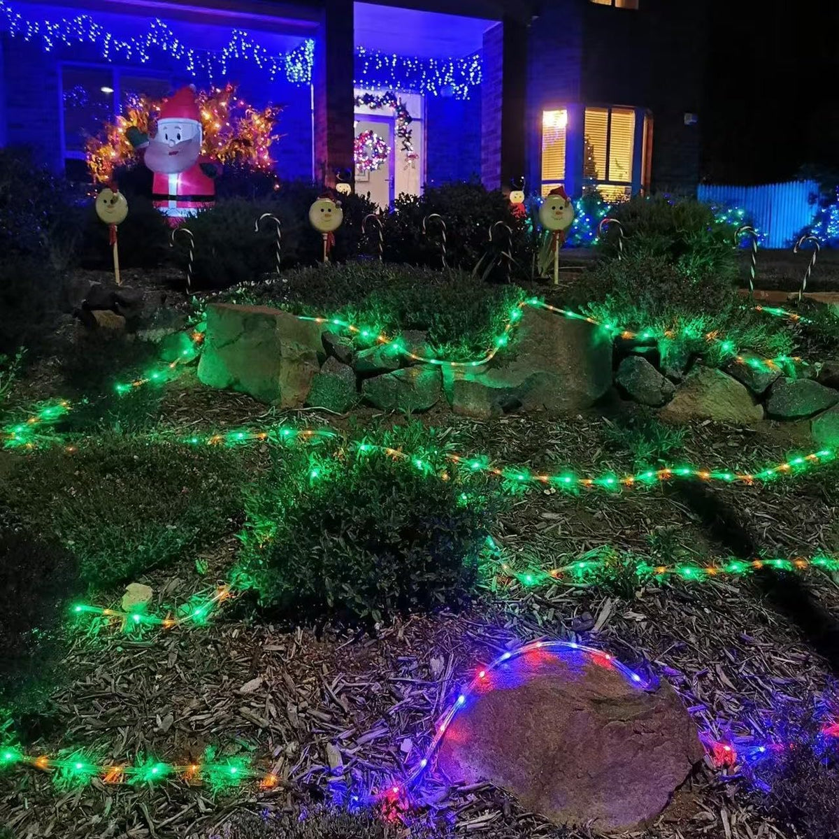 YEGUO Solar Rope Lights Outdoor Waterproof LED, 2 Pack Each 33ft 100 LED String Lights Outdoor, Red