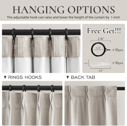 Bedroom Blackout Curtains 63 Inches (5-1/4FT) Long 2 Panel Set,Thermal Curtains for Summer Heat