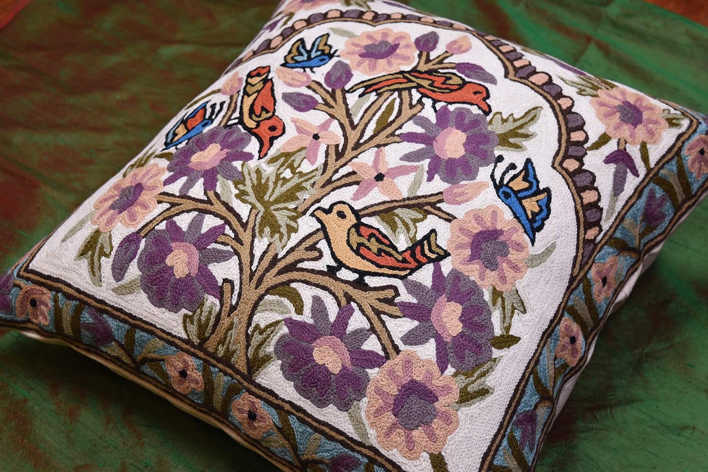Tree of Life Pillow Cover Lavender Floral Pillowcase Botanical Flower Pillows Plants Farmhouse