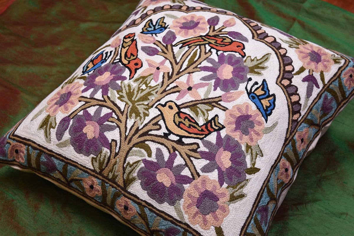Tree of Life Pillow Cover Lavender Floral Pillowcase Botanical Flower Pillows Plants Farmhouse