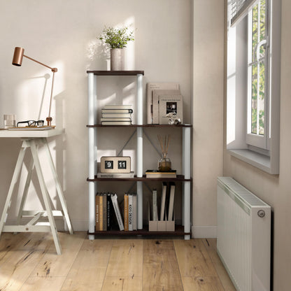 HOMES: INSIDE + OUT Apexa Modern 5-Cube Ladder Shelving Units, Collectibles Display Shelves, Easy
