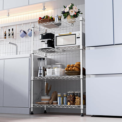 1000 lbs Storage Shelving Steel Heavy Duty 4-Tier Utility Shelving Unit Steel Organizer Wire Rack