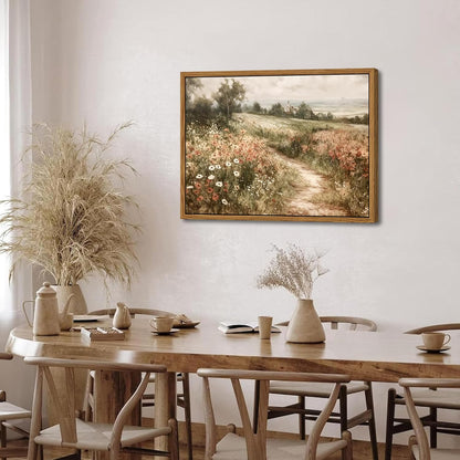 Vintage Framed Wall Art for Living Room – Vintage Wildflower Pictures Oil Paintings Canvas Prints