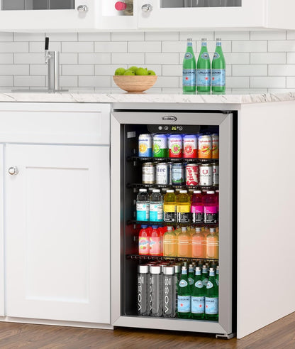 KoolMore 18 in. 3.2 Cu. Ft. Beverage Refrigerator Merchandiser with Stainless Steel Trim and Touch