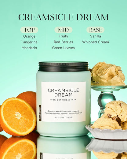 M&SENSE Orange Creamsicle Scented Candle, 19.4oz 110 Hours Slow Burning Non Toxic Natural Soy Wax 2