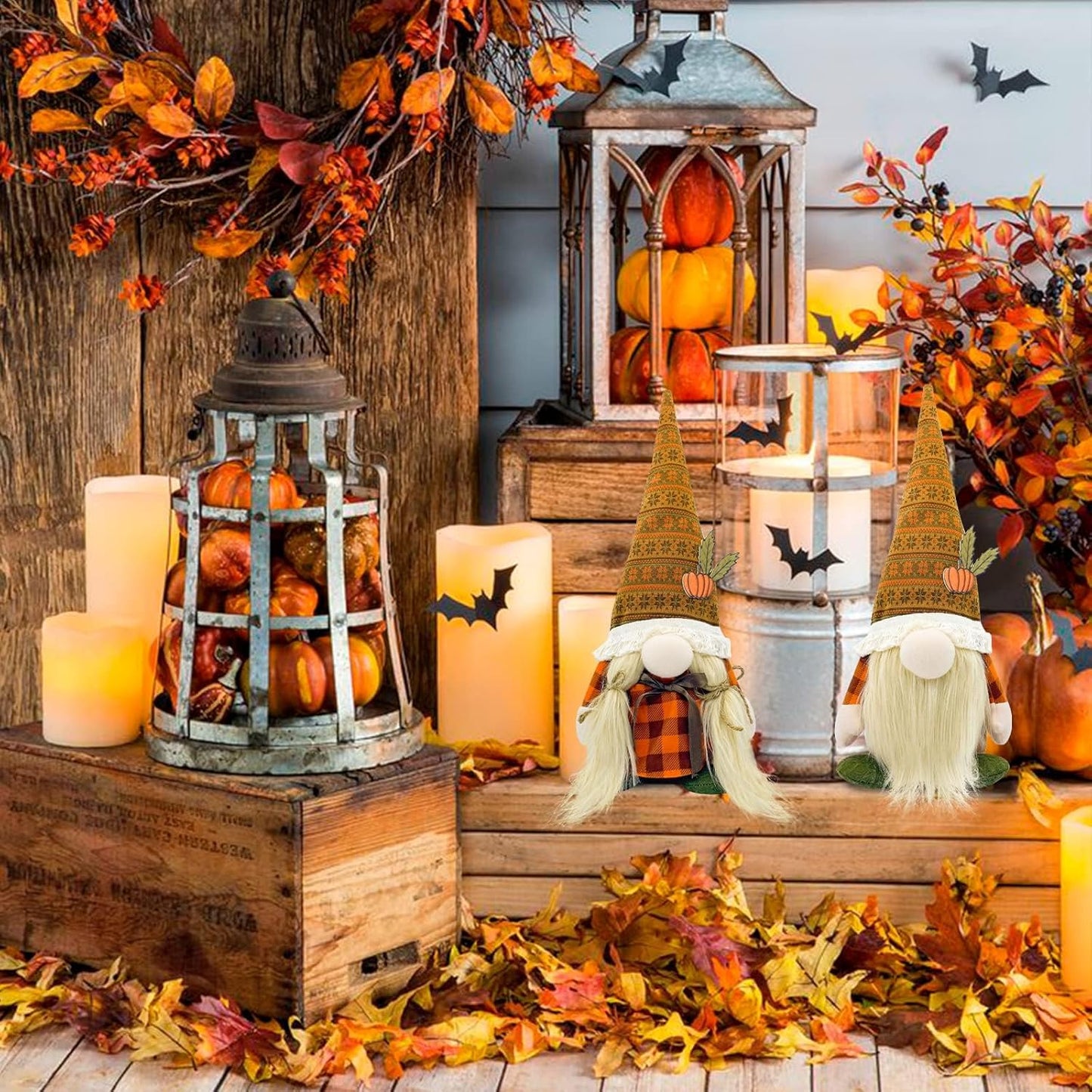 Lovinland Fall Decor - Fall Decorations for Home - Cute Thanksgving Gnomes Plush Doll for Office