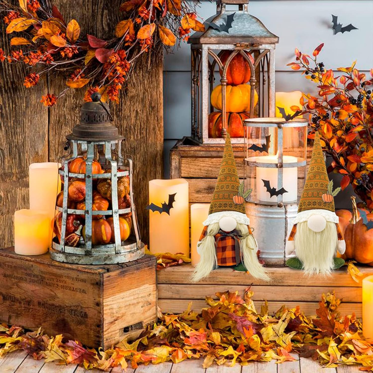 Lovinland Fall Decor - Fall Decorations for Home - Cute Thanksgving Gnomes Plush Doll for Office