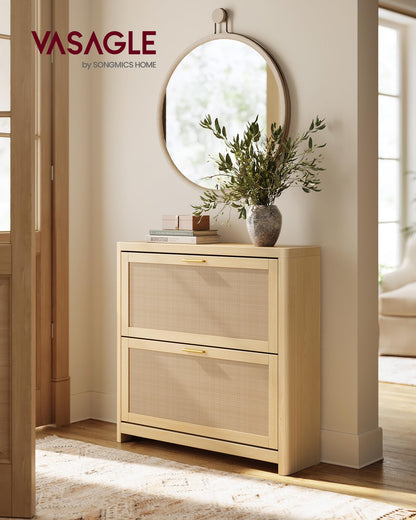 VASAGLE ELLAN Collection - Boho Shoe Storage Cabinet for Entryway Slim, Entry Shoe Cabinet with