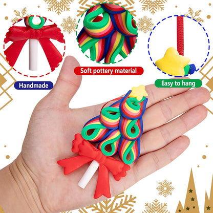 codree 8 Pcs Christmas Lollipop Ornaments- Rainbow Candy Cane Hanging Ornaments for Christmas Tree