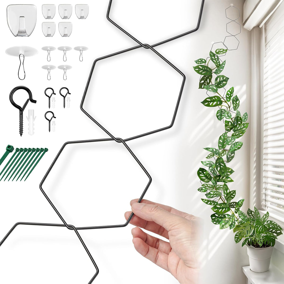 Chain Trellis for Climbing Plants - Indoor & Outdoor House Plant Accessories for Monstera, Pothos