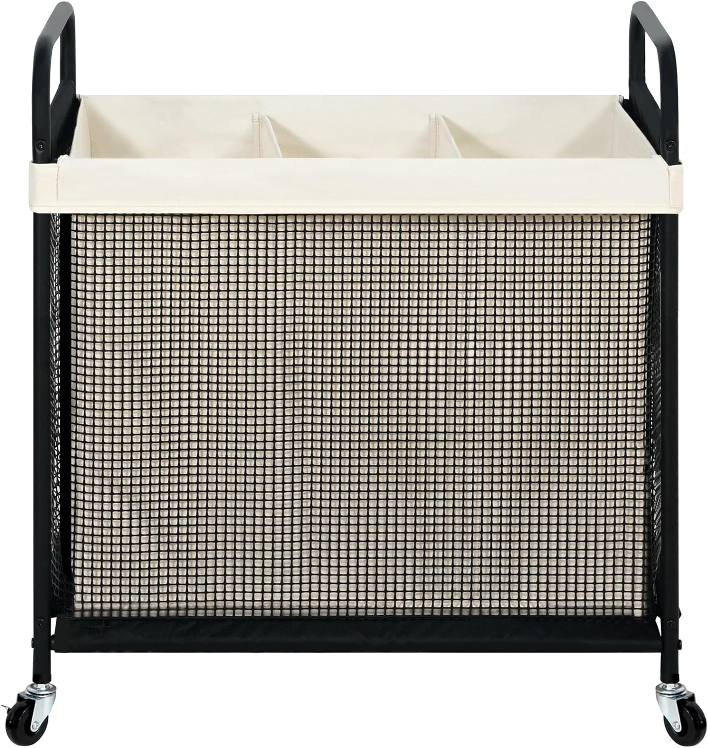 STO STO Laundry Hamper 3 Section, 120L Rolling Laundry Sorter Cart with Removable and Washable