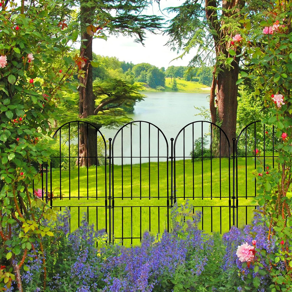 Decorative Garden Fence 31in (H) x10ft (L), 10 Pack No Dig Fence Animal Barrier for Dog, Arched