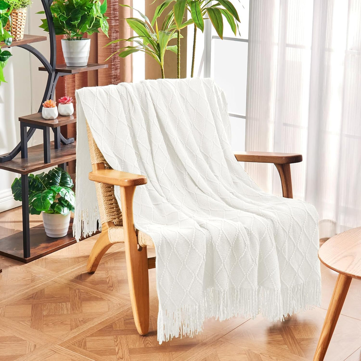 inhand Knitted Throw Blanket for Couch and Bed, Soft Living Room Home Decor Knitted Blanket with