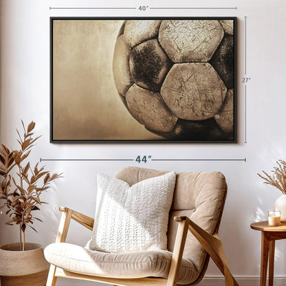 Elephant Stock Worn Soccer Ball Wall Art - Horizontal Framed Canvas - 1-Piece Living Room Wall
