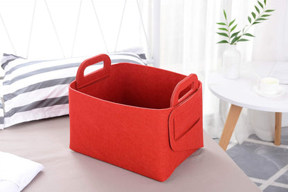 Minoisome Storage Basket Felt Storage Bin Collapsible& Convenient Box Organizer with Carry Handles