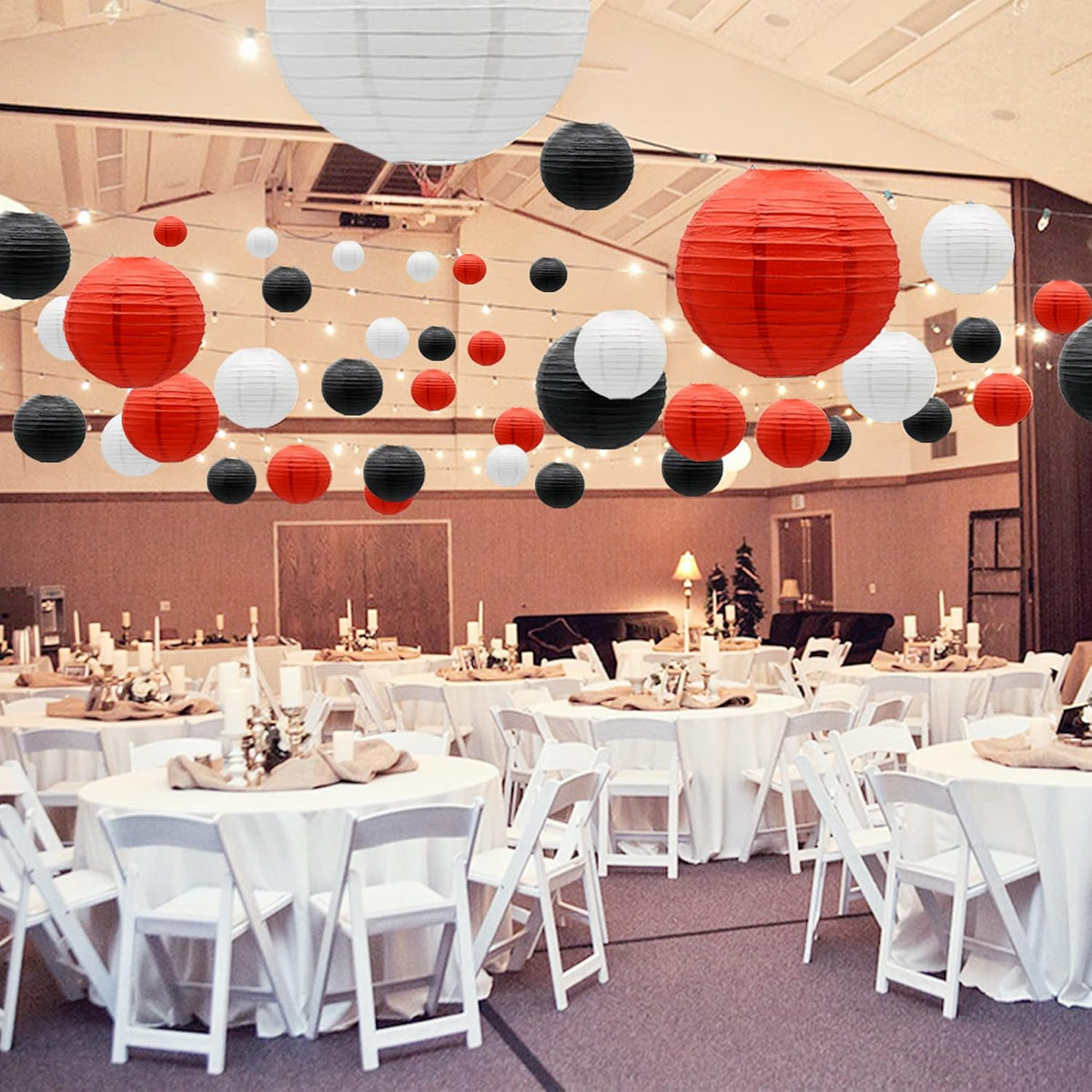 Paper Lanterns Party Decorations Red Black - Hanging Paper Lanterns Indoor Outdoor - Minnie Mouse