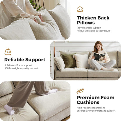 166.6" Oversized Modular Sectional Sofa, U Shaped Convertible Couch with Movable Ottoman, Large 8