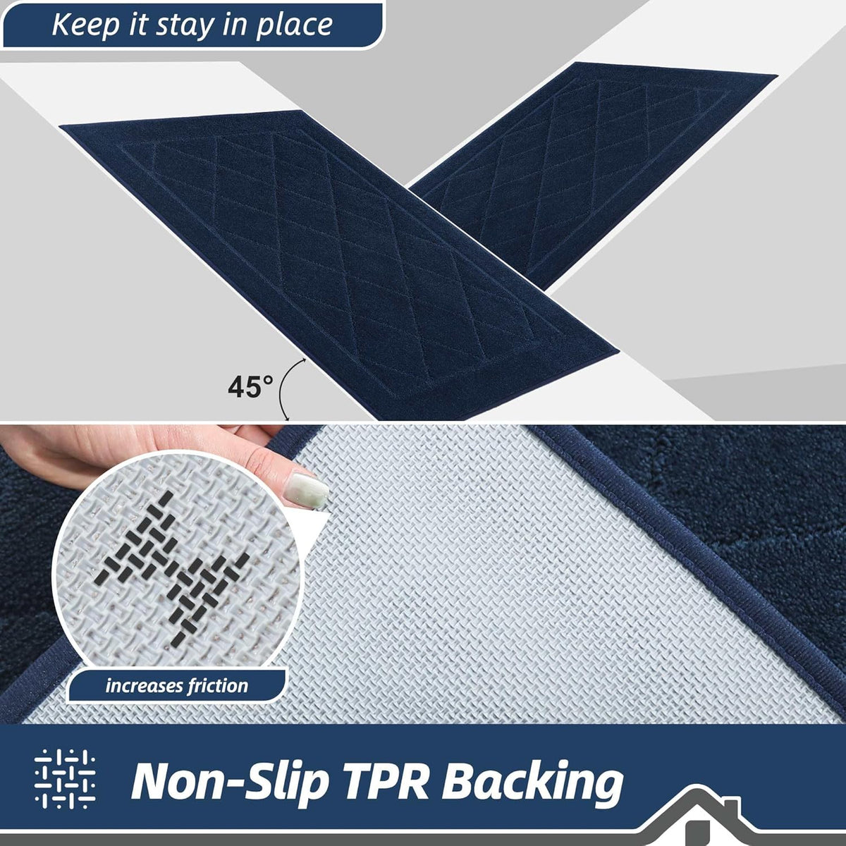 BEQHAUSE Dirt Trapper Door Mat 24" x 60", Doormat Non-Slip Entryway Rugs Washable, Dog Door Mat