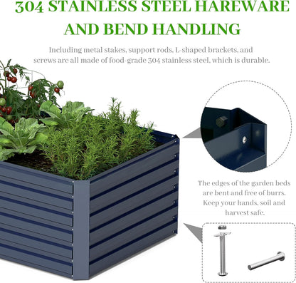 8x4x2 ft Outdoor Raised Garden Bed, Large Metal Planter Raised Beds, Planters for Outdoor Plants
