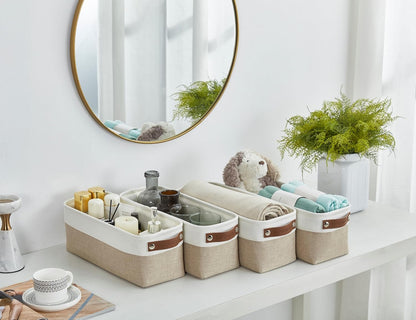 DECOMOMO Narrow Storage Bins Small Baskets for Organizing Bathroom, Toilet Tank, Towel Storage