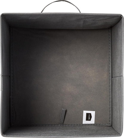 Amazon Basics Collapsible Fabric Storage Cube Bins Organizer with Handles, Sturdy, Gray